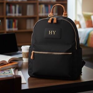 Boulevard Brandy Nylon Leather Black Backpack Custom HY-NWT